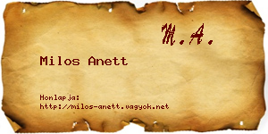 Milos Anett névjegykártya