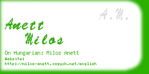 anett milos business card